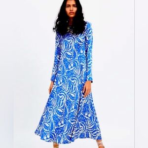 Zara Brocade Print Midi Dress, Sz. Lg